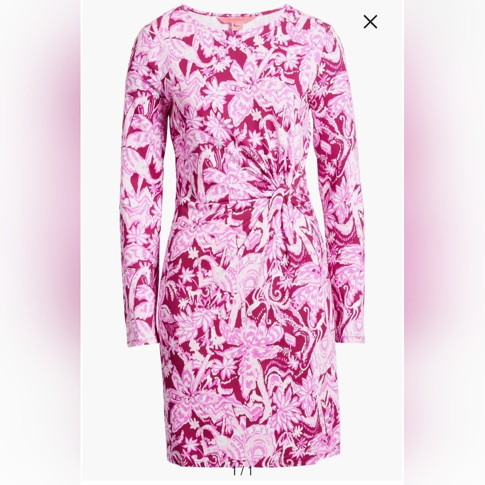 Lilly Pulitzer Pink Floral Long Sleeve Dress